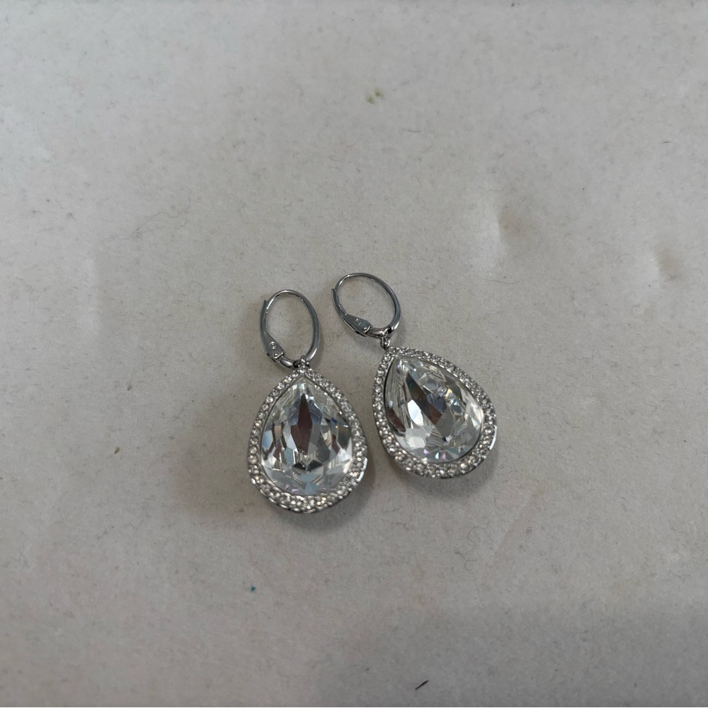 Swarovski Silver Crystal Drop Earrings